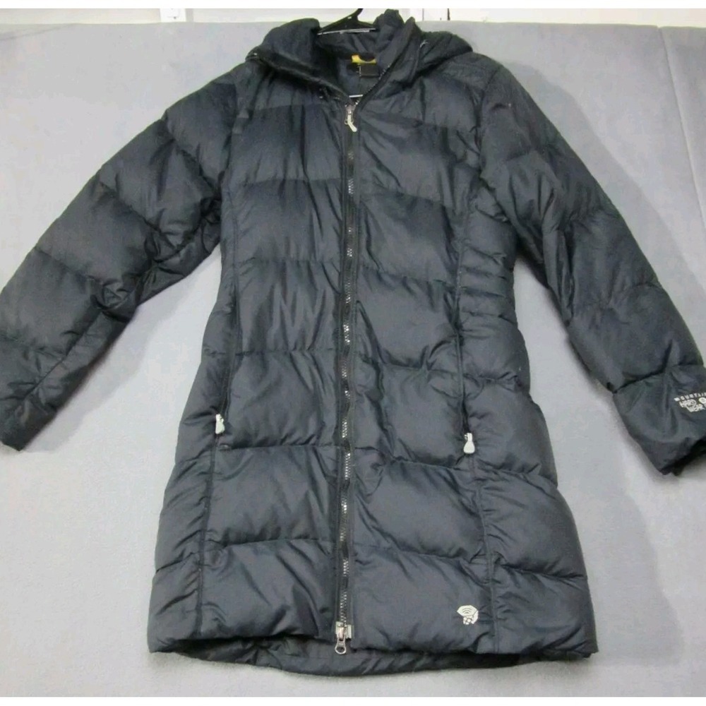 Mountain Hardwear Jacket Womens XS Black Down Filled Puffer Hooded Long Coat
